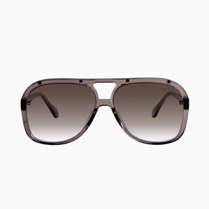 Valley Bang Aviators - Transparent Mocha w. Rose Gold Metal Trim/Brown